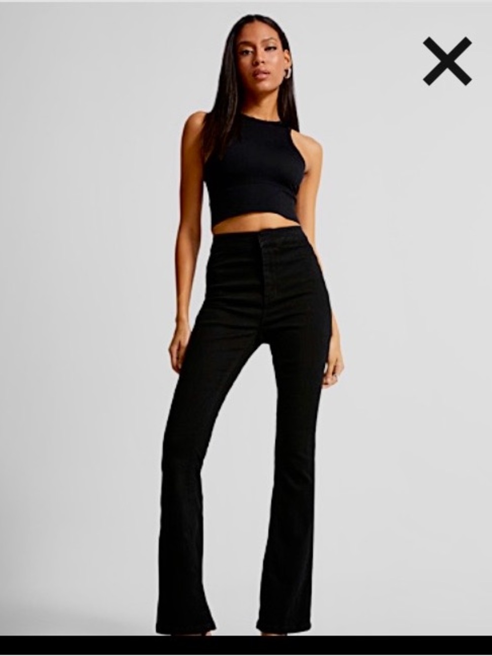 Simons Black High-Rise Wide-Leg Jeans
